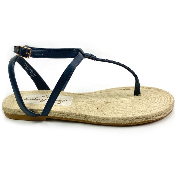 Jack Rogers Evie Black Leather Sandals 8.5 - Picture 6 of 10